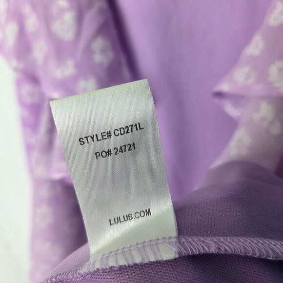Lulus Lavender Floral Ruffle Wrap Maxi Dress Size Small - Picture 9 of 9